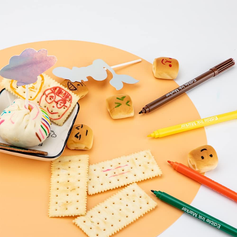 食用ペン ビスケット ケーキ塗装ペン マシュマロ 両面線画ペン フードカラー フードペン ビスケット 【..
