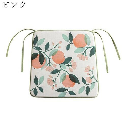 お尻に優しい クッション 通気 果物 洗える 四季通用 和室 ひも付き オフィス 4442 総柄 滑り止め 北欧 座布団 抗菌防臭 喫茶店 ダイニングチェア用 シートクッション 馬蹄型 読書 椅子用
