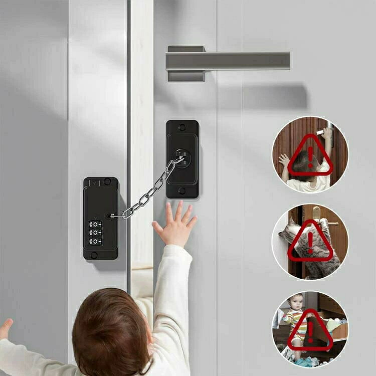 窓 冷蔵庫ロック ストッパー 送料無料 引き戸 ドアロック 鍵 開けっ放し防止 冷蔵...