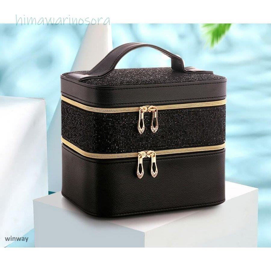 化粧ボックス コスメバッグ 鏡付き 美容 ネイル コスメボックス 多機能 メイクバッグ メイクボックス ..