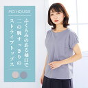 爽やかな印象のストライプトップス シェリ(ストライプ)《モーハウス 授乳服 トップス 半袖 サイドスリットタイプ授乳口 洗濯機OK 日本製 カジュアル 春夏》S...