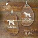 迷子札 【 レークランドテリア 】 ビーンズ グラス ペット グッズ アンブレラマーカー 名前 極小 ネームプレート 名札 おしゃれ かわいい プレゼント 軽量...