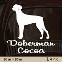 車 ステッカー 【 ドーベルマン たれ耳 】L ペット カー ペットステッカー かわいい シンプル カッティングシート グッズ 屋外 おしゃれ オーダー 名前 ...
