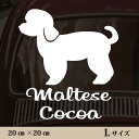 車 ステッカー 【 マルチーズ パピーカット 】L ペット カー ペットステッカー かわいい シンプル カッティングシート グッズ 屋外 おしゃれ オーダー 名...