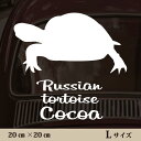 【送料無料】 車 ステッカー 【 ロシアリクガメ 】Lサイズ ペット カー ペットステッカー かわいい シンプル カッティングシート グッズ 屋外 おしゃれ オーダー 名前 シール 可愛い 転写式 カメ