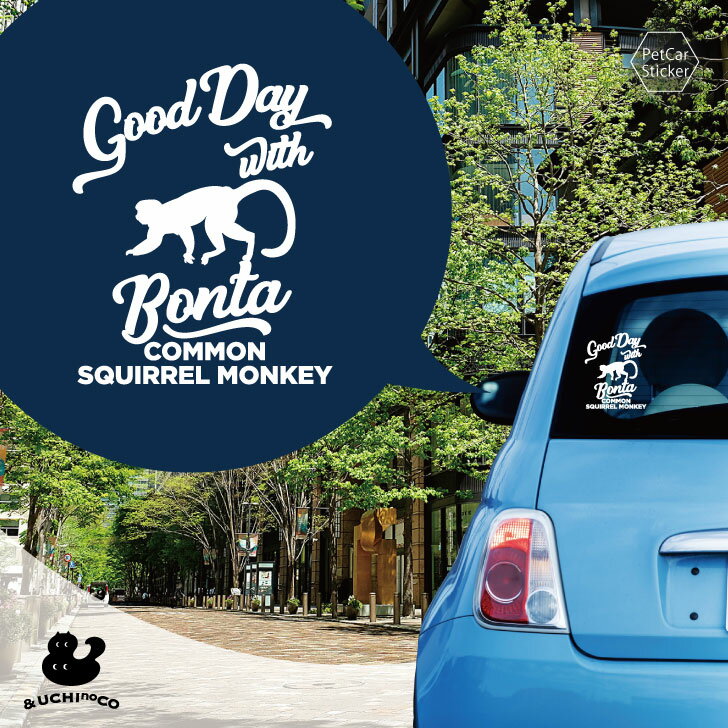 デザイン カーステッカー 【 リスザル 】 車 ステッカー シール ペット プレゼント 記念 贈り物 カッティングシート オーダーメイド リア ガラス おしゃれ...