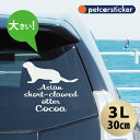 車 ステッカー 【 コツメカワウソ 】【3L】 かわいい シンプル カーステッカー カッティングシート グッズ プレゼント おしゃれ オーダーメイド 名前 シー...