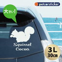 車 ステッカー 【 リス 】【3L】 かわいい シンプル カーステッカー カッティングシート グッズ プレゼント おしゃれ オーダーメイド 名前 シール 可愛い...