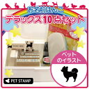 【送料無料】 お名前はんこ デラックスセット 【 ポメラニアン 柴犬カット 】 お名前スタンプ 豪華10点セット 入学 入園 準備 名前つけ オムツ かわいい ペット お手軽 かわいい おなまえ 小学校 保育園 プレゼント グッズ 犬