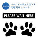 楽天mo-u-ra【 ギフトに 】 肉球 足あと シート 黒【 PLEASE WAIT HERE 】ソーシャルディスタンス あしあと 足跡 コロナ対策 3M 店舗用 ペットショップ 床用 シール