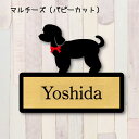 【マラソン中 P5倍】 表札【マルチーズ パピーカット】 L ネームプレート ペット 犬 グッズ マンション アパート 戸建て ギフト 宅配ボックス ポスト
