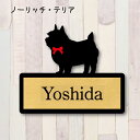 表札【ノーリッチテリア】 L ネームプレート ペット 犬 グッズ マンション アパート 戸建て ギフト 宅配ボックス ポスト