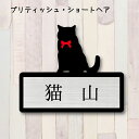 【マラソン中 P5倍】 表札【ブリティッシュショートヘア】 L かわいい ネームプレート ペット 猫 グッズ マンション アパート 戸建て ギフト 宅配ボックス...