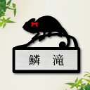 表札【 エボシカメレオン 】 S かわいい ネームプレート ペット トカゲ 爬虫類 蜥蜴 グッズ マンション アパート 戸建て 取付 簡単 ギフト 彫刻 宅配ボ...