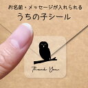 【マラソン中 P5倍】 うちの子 シール 【 チャコモリフクロウ 】 お名前シール 名前付け メッセージ ステッカー ペット グッズ シルエット 防水 透明 ク...
