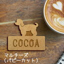 【マラソン中 P5倍】名札【マルチーズ パピーカット】 かわいい ネームプレート バッジ バッチ ペット 犬 グッズ プレゼント 映え 映える ギフト 彫刻 安...