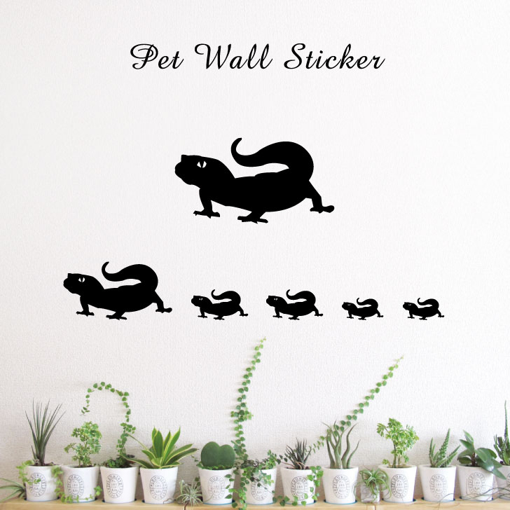 【 スーパーSALE 3,480円→1,740円 】 ウォールステッカー 【 レオパードゲッコー 2 】かわいい ペット シール シルエット グッズ おしゃれ ...