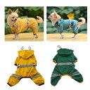 【スーパーSALE期間 ポイント10倍】 犬 犬用 レインコート レインウェア 犬服 フード付き カッパ ポンチョ 雨具 反射 梅雨 お散歩グッズ 小型犬 中型...