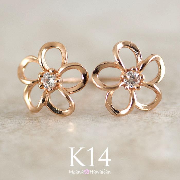 ハワイアンジュエリー ピアス レディース K14 ピンクゴールド オープンプルメリア ハワイアンジュエリー あす楽 メンズ レディース ポイント消化 モアナ 送料無料 母の日 プレゼント ギフトのサムネイル