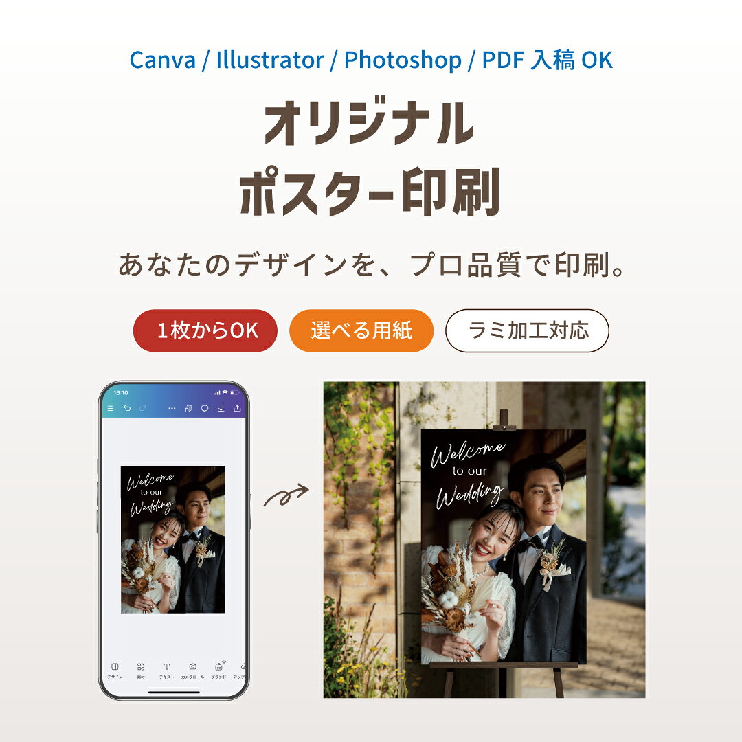 印刷マーケット モアプリのお客様データ支給 大判 ポスター 印刷 出力 1枚 Canva対応 ポスター印刷 ウェルカムボード ウェルカムスペース 写真 イラスト プリント 光沢 半光沢 マット 大きい サイズ 高画質 入稿 B3 B2 B1 B0 A2 A1 A0 A1サイズ A0サイズ A2サイズ B3サイズ B2サイズ B1サイズ B0サイズ｜アングル3