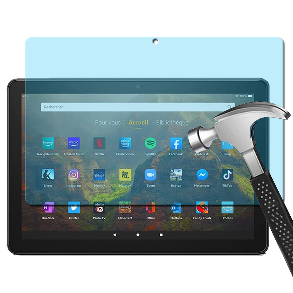 Huy Fire HD 10 (第11世代・2021年5月発売モデル) 用のガラスフイルム レノボ Fire HD 10 Plus 2021 用のフイルム 目の疲れ軽減 【1枚セット】 日本旭硝子製 Fire hd 10 plus用の 強化ガラス 液晶 保護フィル