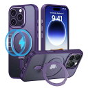 iPhone 16 Pro Max 適用 ケース MagSafe対応 隠し収納式 多機能一体スタンド アイフォン16プロマックス カバー OURJOY スマホケース マット感 半透明 米軍規格 耐衝撃 カメラレンズ保護 あいほん16 プ