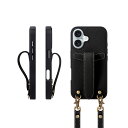 COGURE コグレ iPhone16 ケース ショルダーストラップ 本革 落下防止 耐衝撃 ギフトボックス付き COPG ブラック【Black】