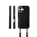 COGURE コグレ iPhone16Plus ケース ショルダーストラップ 本革 カード収納 落下防止 耐衝撃 ギフトボックス付き COPGCS ブラック【B...