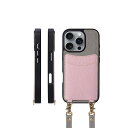 COGURE コグレ iPhone16Pro ケース ショルダーストラップ 本革 カード収納 落下防止 耐衝撃 ギフトボックス付き COPGCS グレージュ+ピ...