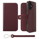 HANATORA iPhone16Plus ケース 手帳型 本革 スマホケース スマホ スタンド ストラップ 付き シュリンクカーフレザー ギフト ベルトあり ...