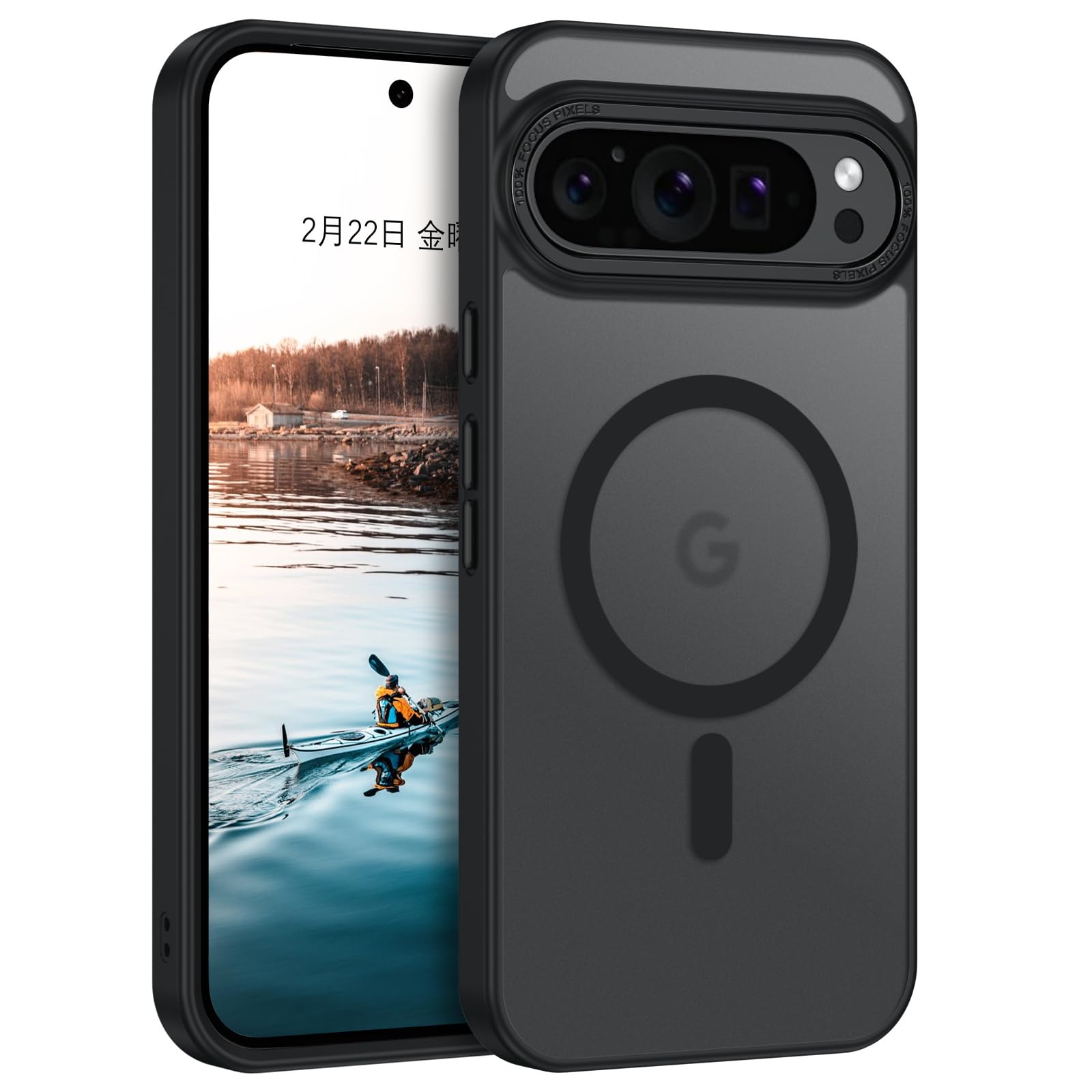 BENTOBEN Google Pixel 9 Pro XL ケース MagSafe対応 ワイヤレス充電 マット 半透明 耐衝撃 米軍MIL規格 マグネット搭載 ストラップホール付き 指紋防止 レンズ保護 グッグルピクセル9プロ XL スマホケー