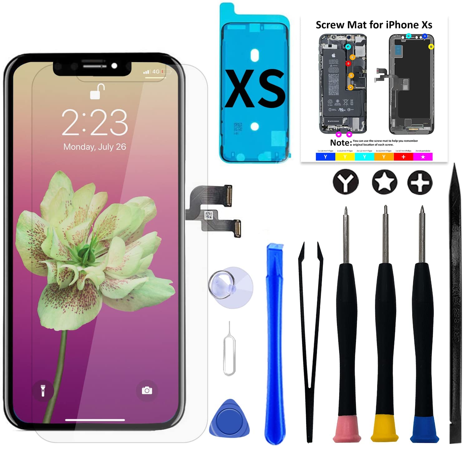 Brinonac iPhone Xs LCD վѥͥ ̸򴹥å - 5.83Dåб - ݸեդ