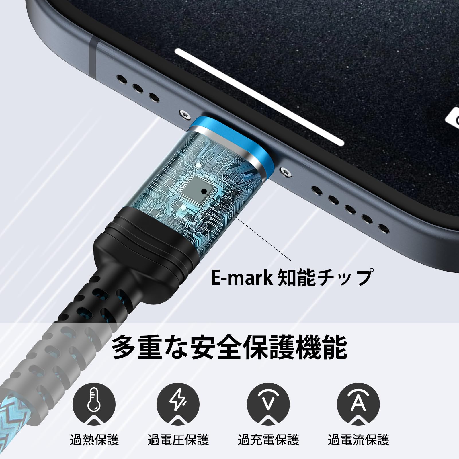 ANNIBER USB Type C ケーブル 3A急速充電 携帯充電ケーブル QC3.0/2.0対応 【0.9m+1.8m/2本セット】ナイロン編み 充電コード タイプc 高速データ転送 アンドロイド タイプc 充電器ケーブル iPhone16/15/Galaxy