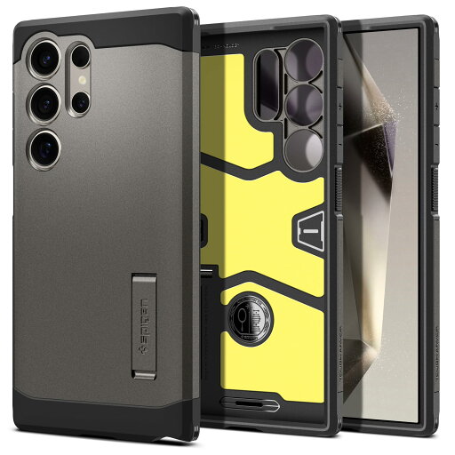 Spigen Galaxy S24 Ultra ケース 耐衝撃 スタンド付き 米軍MIL規格取得 SC-52E | SCG26 三層構造 スマホスタンド カメラ保護 傷防止 衝撃 吸収 Qi充電 ワイヤレス充電 タフ・アーマー ACS07301 (ガンメタル) Spigen Galaxy S24 Ultra ケース 耐衝撃 スタンド付き 米軍MIL規格取得 SC-52E | SCG26 三層構造 スマホスタンド カメラ保護 傷防止 衝撃 吸収 Qi充電 ワイヤレス充電 タフ・アーマー ACS07301 (ガンメタル)