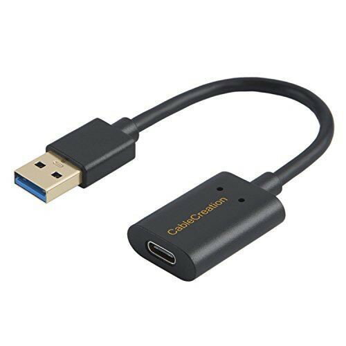 USB 3.0 to USB-C アダプタ, CableCreation Type A 3.0 (オス) - Type C (メス) 変換コネクタ USB A to USB-C 変換ケーブル データ転送及び充電対応 USB-C充電ケーブル、ラップトップ及び壁面充電器など対応 ブラック 1本入り