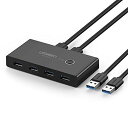 切替器 3.0 高速転送 USB 切り替え PC2台用 プリンタ マウス キーボード ハブなどを切替 手動切替器 プリンタ 切り替え機 USBケーブル×2 1.5m (附属品) (パソコン2:USB機器4 )