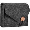 ProCase フェルト 収納ケース バッグ ポータブル ラベル 電気製品 アクセサリー 整理 ポーチ MacBook ラップトップ マウス 電源アダプタ ケーブル パワーバンク 携帯電話 アクセサリー 充電器 SSD HHD ブラック(2)
