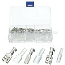Bestgle 120ピース/セット2.8mm/4.8mm/3mm 圧着絶縁端子 シルバー透明女性スペードコネクタスリーブキット 絶縁スリーブ