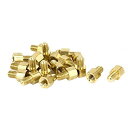 uxcell 六角スタンドオフスペーサー 六角メスオススペーサー 20個入り ゴールドトーン ブラス M4x5mm+6mm PCBの取付用