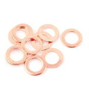 uxcell 絶縁ワッシャー 銅ワッシャー フラットリング クラッシュ シールガスケット ファスナー 8mm x 13mm x 1mm 10個入り