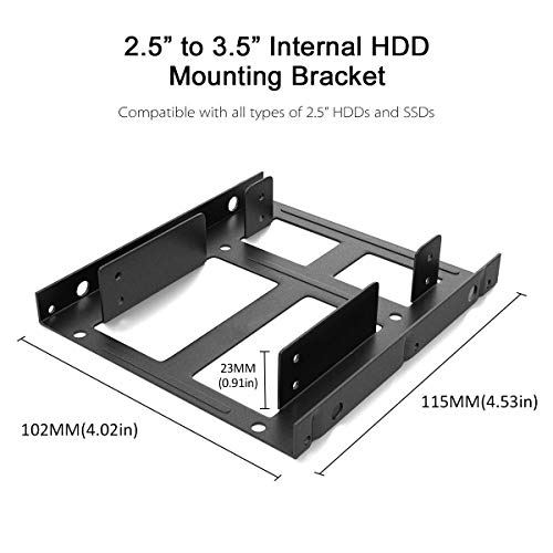 2x2.5インチHDD・SSD取り付け可能の変換フレーム、3.5″〜2.5″内蔵HDD増設用フレーム、SSD変換ブラケットアダプター インストールツール+ 2xSATAデータケーブルと2x電源ケーブルが含まれます