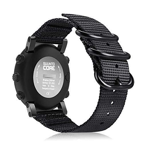 Fintie for Suunto Core バンド ベルト スポーツバンド 交換用ストラップ ウォッチベルト ソフト ナイロン製 調節可能 通気 おしゃれ(1ブラック) Fintie for Suunto Core バンド ベルト スポーツバンド 交換用ストラップ ウォッチベルト ソフト ナイロン製 調節可能 通気 おしゃれ(1ブラック)