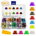 ARTGEAR 100個 低背ヒューズ 車ブレードヒューズ3A 5A 7.5A 10A 15A 20A 25A 30A 35A 40Aヒューズ脱着工具付き-自動...