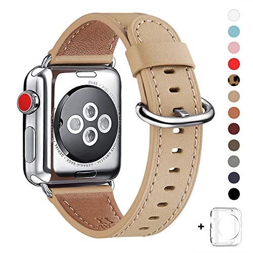 WFEAGL コンパチブル Apple Watch バンド,は本革レザーを使い、iWatch Series 6/SE/ 5/4/3/2/1、Sport、Edition向けのバンド交換ストラップです コンパチブル アップルウォッチ バンド (42mm 44mm, キャメル) キャメル+シルバー バックル WFEAGL コンパチブル Apple Watch バンド,は本革レザーを使い、iWatch Series 6/SE/ 5/4/3/2/1、Sport、Edition向けのバンド交換ストラップです コンパチブル アップルウォッチ バンド (42mm 44mm, キャメル) キャメル+シルバー バックル