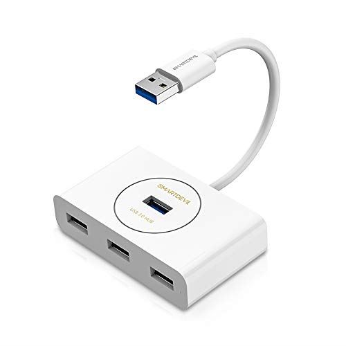 USBハブ SmartDevil 4ポート拡張 USB 3.0 hub 高速転送 セルフパワー/バスパワー 延長用 PS4，Mac，iMac等に最適 (0.25M， 白)