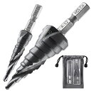 ステップドリル ONUEMP 六角 2本セット HSS-Co M35 超高硬度 4-20mm 9段 4-12mm 9段 チタンコーティング スパイラル ドリル ...