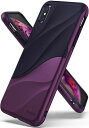 【Ringke】iPhone XS Max ケース 対応 コスパ最高 二重構造 落下防止 ストラップホール スマホケース 軍用規格落下試験済み 衝撃吸収 PC TPU Qi ワイヤレス充電対応 WAVE (Metallic Purple)
