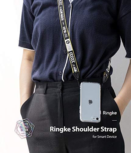 【Ringke】 スマホストラップ クロスボディ ネックストラップ ショルダーストラップ ワンタッチ 首掛け 携帯ネックストラップ 2WAY 携帯 スマホ用 落下防止 スマートフォンストラップ 紛失防止 [Neck & Shoulder Strap Ticket Band Black ブラック]