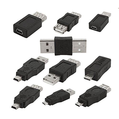 【ノーブランド品】10個入り　OTG 5pin Mini チェンジャー　変換アダプタ　 USB オス → メス 9.2 x 4.4 x 2.4 cm