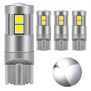 T10 LED 爆光 キャンセラー内蔵 車検対応 9個3030チップ12V-24V カー/バイク ポジション ナンバー灯/ルームランプ/ホワイト(4個入り) (ホワイト)